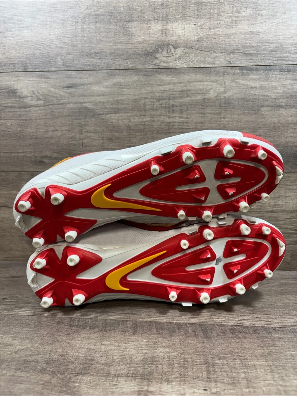 Nike Alpha Pro 2 3/4 TD Football Cleats 729445-616 Red Yellow Mens size 12
